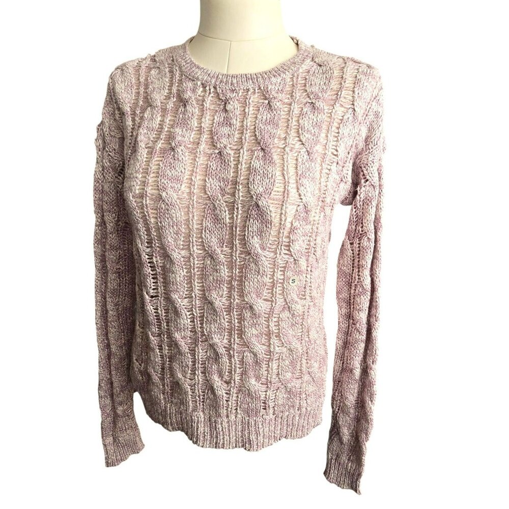 G.H. Bass & Co. Womens Purple Cable Knit Sweater Size Small NWT JJ4152